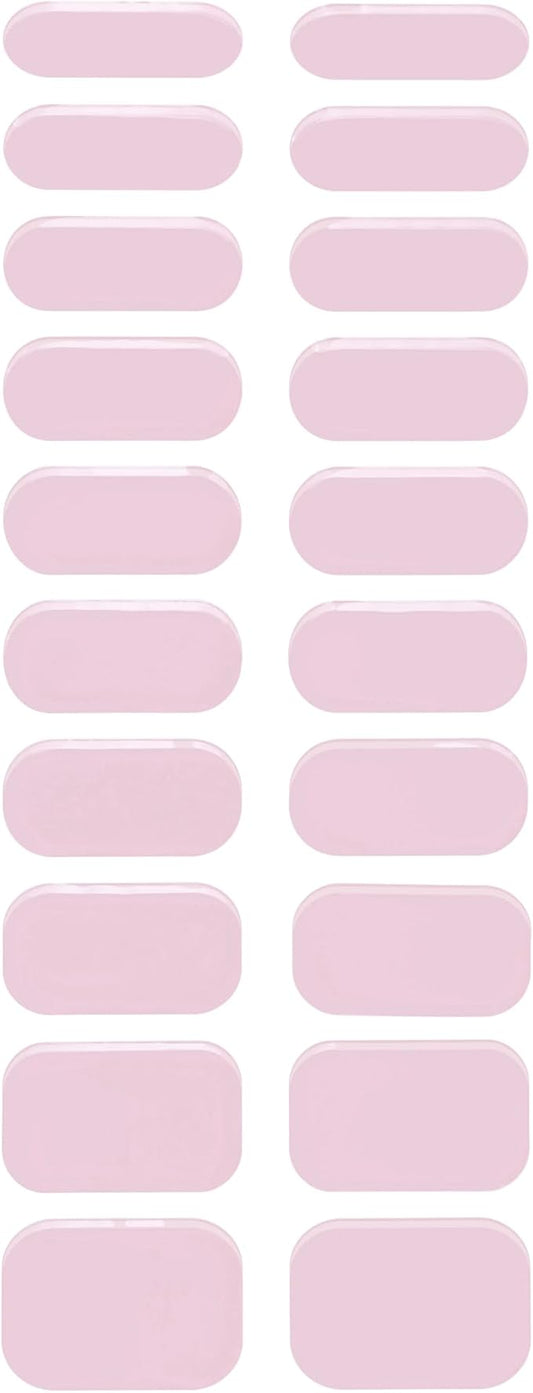 Gel Nail Strips 20 Pcs Wraps - Nude Pink, Easy Apply Gel Nail Stickers Long Lasting, Salon-Quality, 2 Prep Pads, 1 File, 1 Wooden Stick, UV Light Required