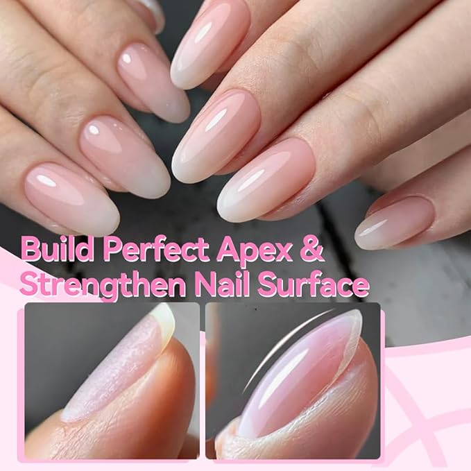 Born Pretty Nail Glue for Tips, 6 in 1 Gel Nail Gel Extension Gel,Blooming Gel,Base Gel Top Coat,Builder and Strengthener Gel for Nail Art Design