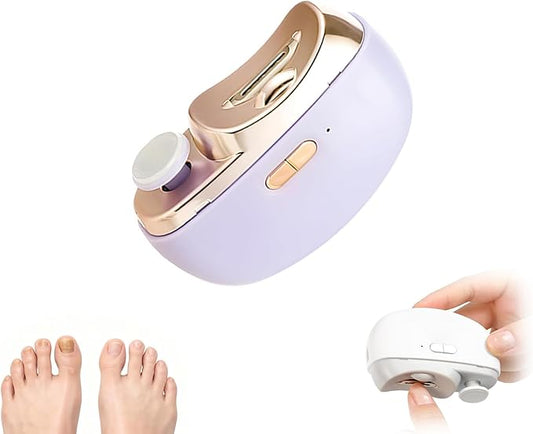 Electric Nail Clippers Toenail Clipper,New 2 in 1 Electric Polishing Automatic Smart Nail Clippers,Nail Trimmer with 2-Speed Adjustable,Fingernail Clipper for Seniors,Men Women,Kids, Adults(Purple)