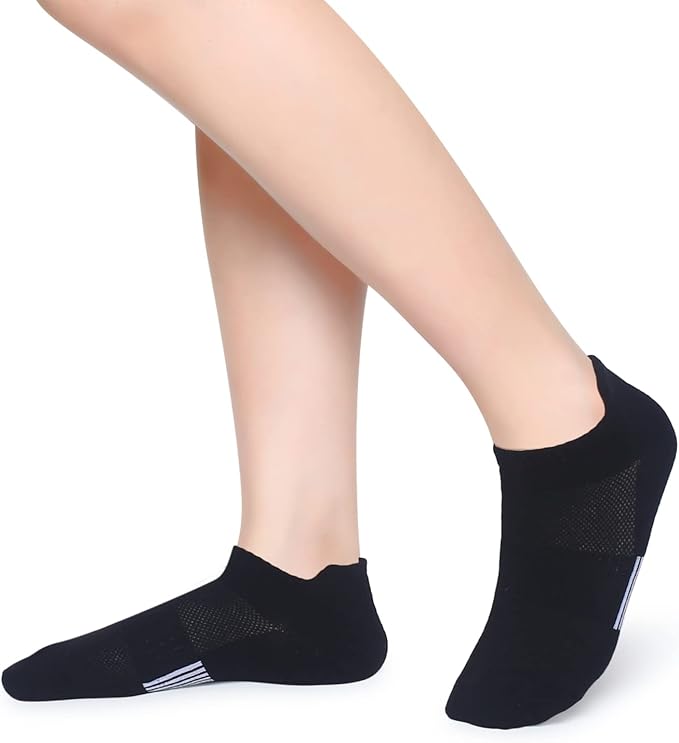 Henwarry Women's 10 Pairs Athletic Running Low Cut Socks Thin Cotton Soft Ankle Tab Socks