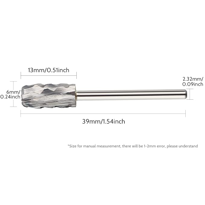 QUNZHAO Nail Drill Bits Dust Droof Bit Tungsten Steel Fast Remove Acrylic or Hard Gel 3/32" Shank - Manicure, Nail Art, Drill Machine Accessories (4X Extra coarse-4XC, Silver)