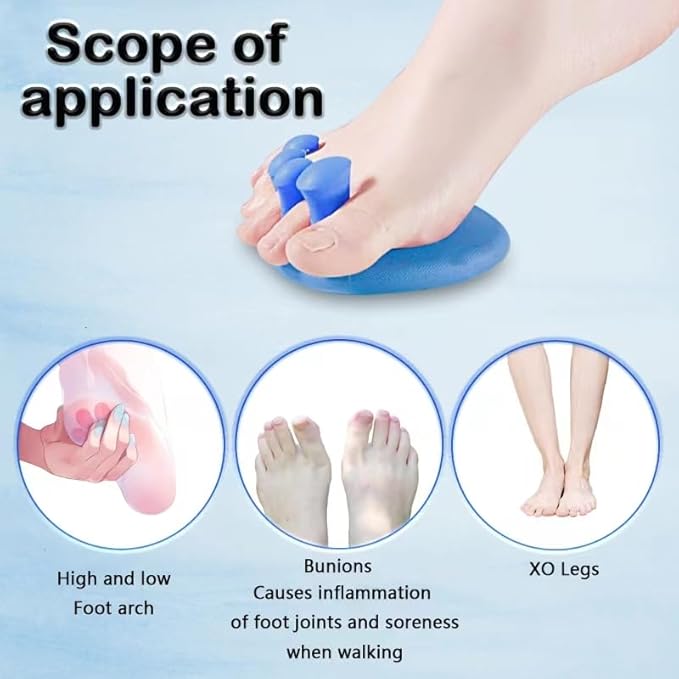 Toe Separators for Overlapping Toes Women,Blue Calf Trainer Toe Separators for Women,Multifunctional Bunion Corrector Thin Leg Exerciser,Suitable for Having Plantar Fasciitis,Bunions,Other Foot Pain