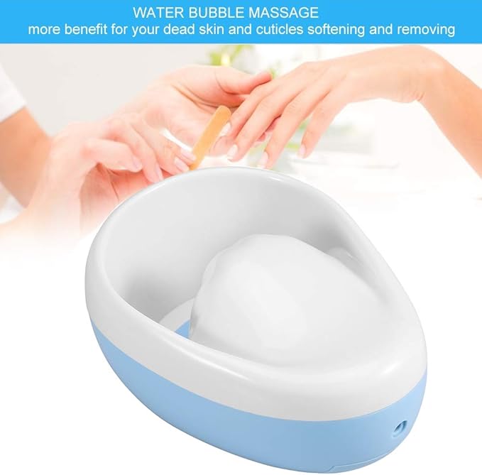 Manicure Bowl,Nail Soaking Bowl,Electric Massage Nail Soaking Bowl for Nail Polish Remove,Dead Skin Softening Beauty Manicure Tool Blue
