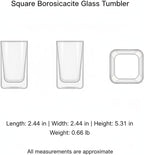 Drinking Cup Square Borosilicate Glass Tumbler Handleless Design - Image 7