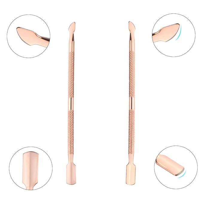 8Pieces Cuticle Trimmer Cuticle Nipper Cuticle Remover Cuticle Cutter with Cuticle Pusher Stainless Steel Cuticle Cutter Clipper Nail Tools for Fingernails and Toenails (Rose Gold)