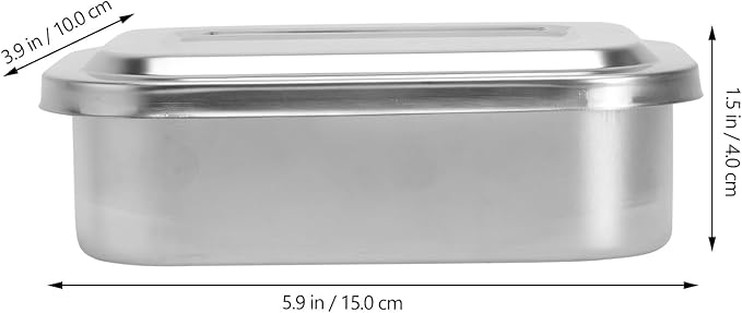 Baluue Medical Surgical Trays Stainless Steel Instrument Tray with Lid, Sterilization Trays Organizer 6 Inch Thicken Container for Lab Instrument Supplies Tattoo Tool