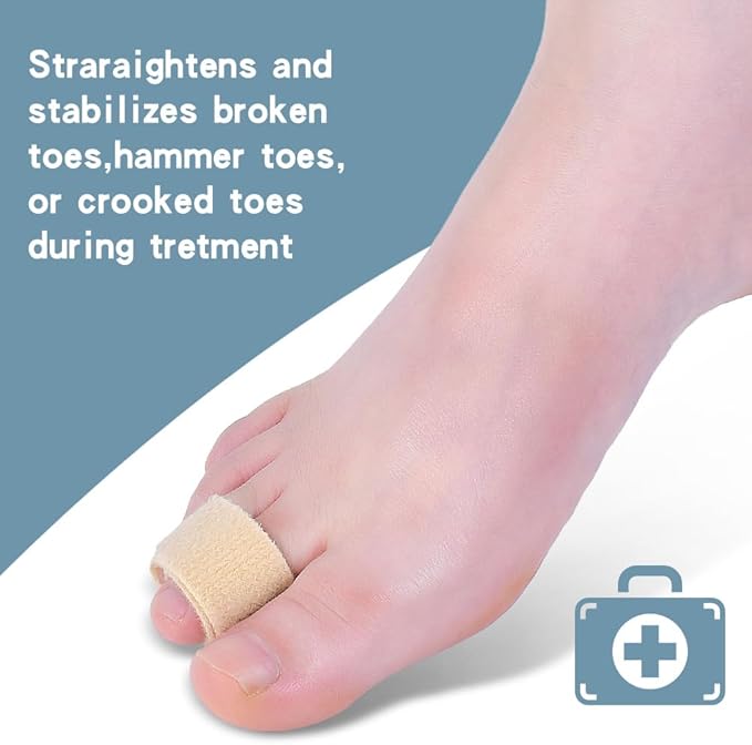 Medical-All Toe Separators for Women Overlapping Toes, Bunion Corrector and Toe spacers, Buddy Wraps for Broken Toes, Hammertoe Straightener (Black)