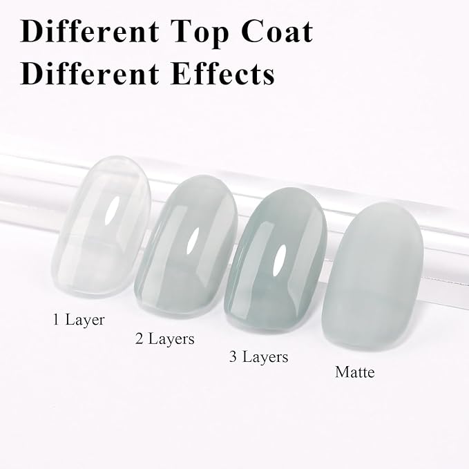 Imtiti Jelly Gel Nail Polish, 15ML Milky Green Sheer Jelly Gel Polish Soak Off LED UV Nail Gel Polish Green Translucent Gel Nail Polish Nail Starter Manicure Salon Nail Kit