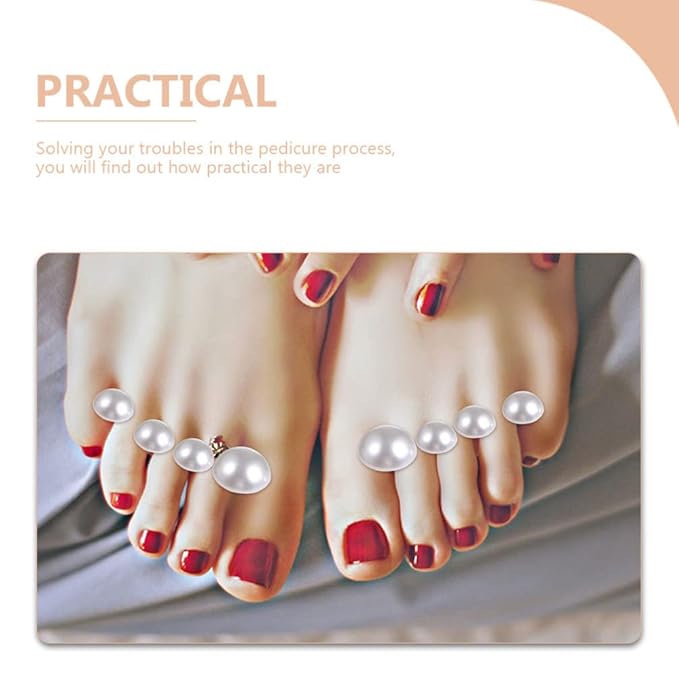 Beaupretty Silicone Toe Separators for Pedicure 8 Pieces Flower Shaped Toe Spacers Nail Polish Accessories and Tools Foot Care Dividers
