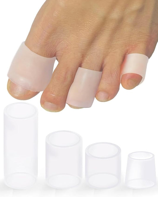 16 Pack Silicone Toe Sleeves Gel Corn Protectors Cushions for Women Men Foot Pain Relief, Soft Toe Tube Pads Corn Cushions for Calluses, Bunion Blisters, Hammertoe, Toenails Loss