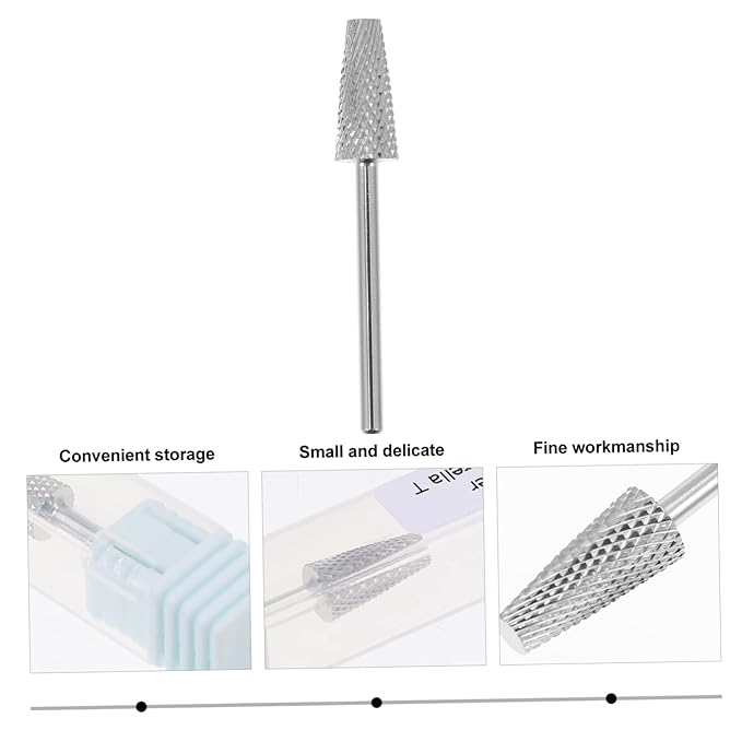 minkissy 2pcs Nail Art Drill Bits Tungsten Carbide Manicure Grinding for Natural and Artificial Nails Compact for Home Salon Use for Beginners and Professionals