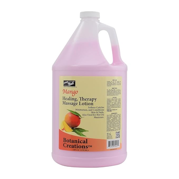 PRONAIL - Healing Therapy Massage Lotion - Professional Pedicure, Body and Hot Oil Manicure, Infused with Natural Oils, Vitamins, Panthenol and Amino Acids (Mango, 1 Gallon)