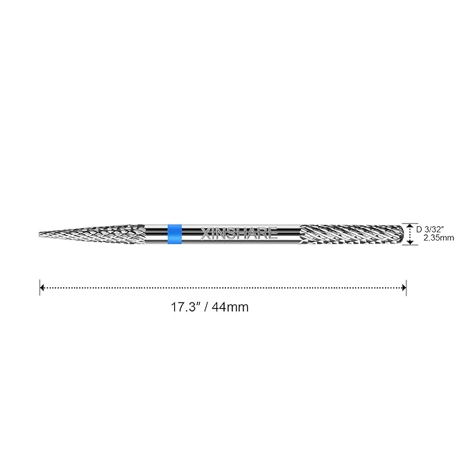Multifunction Under Nail Drill Bit Double Ends Tungsten Carbide Sliver 3/32" Sharp Nail Gel Cuticle Remover Drill Bit for Nail Preparation Manicure Pedicure，Medium