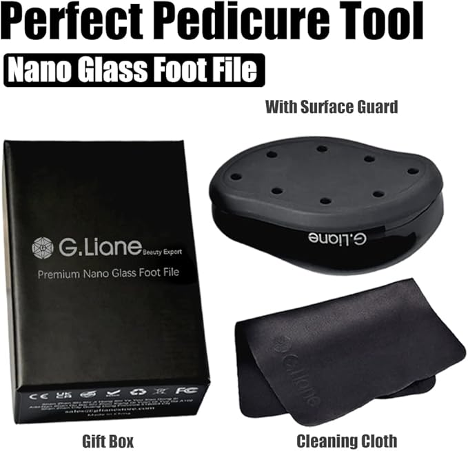 Nano Glass Foot File Callus Remover - Foot Scrubber Painless Dry and Wet Use for Hard Skin Calluses Removal (Black)