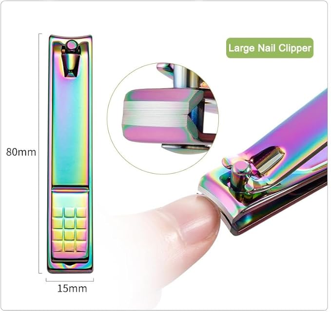 Cuticle Trimmer with Cuticle Pusher - 4 Pack Stainless Steel Nail Clippers Set, Dead Skin Cuticle Cutter Nippers, Manicure Tools for Shiny Nail