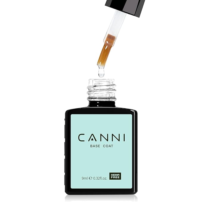 CANNI Gel Base Coat – 9ML Soak-Off UV/LED Base Gel Nail Polish, Long-Lasting Clear Layer for DIY or Salon Use