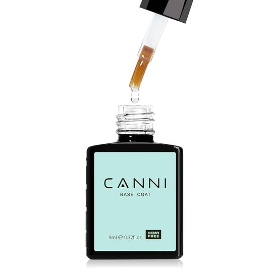 CANNI Gel Base Coat – 9ML Soak-Off UV/LED Base Gel Nail Polish, Long-Lasting Clear Layer for DIY or Salon Use