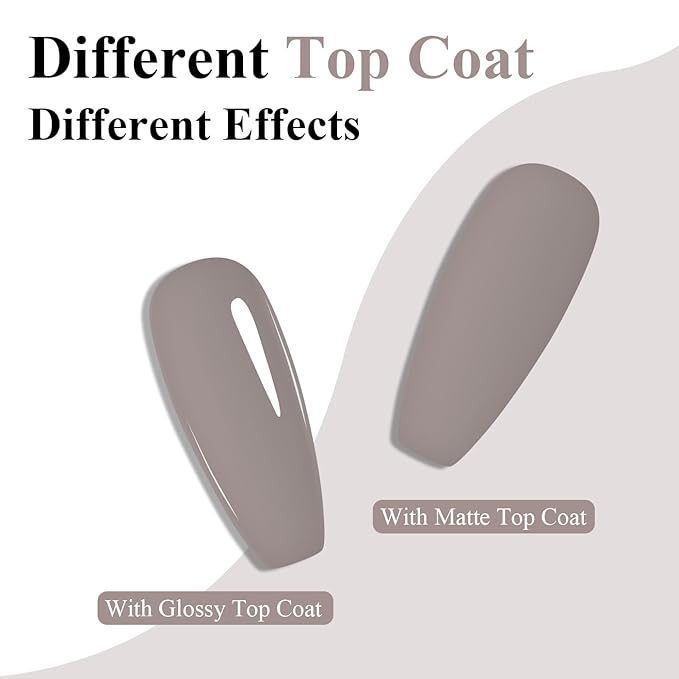 Imtiti Brown Gel Nail Polish, Greyish Brown Gel Polish High Gloss Soak Off UV LED Autumn Winter Art Manicure Salon DIY Design 10ML