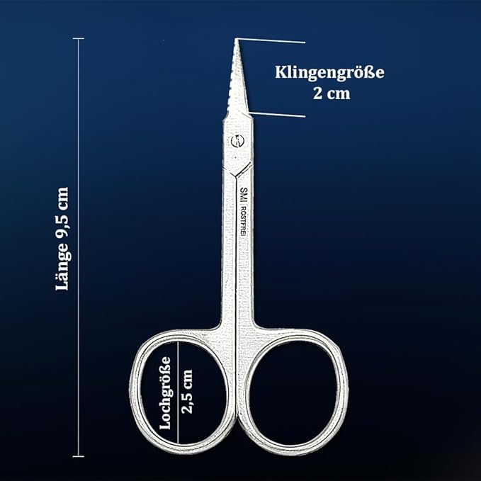 SMI Cuticle Scissors with Travel Case Cuticle Trimmer Small Scissors High Carbon Steel Curved Scissors for Eyelashes and Eyebrows