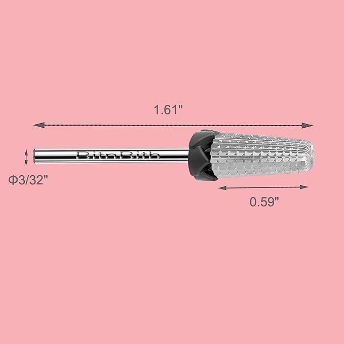5 in 1 Nail Drill Bits, 3/32”Professional Carbide Drill Bits for Nails Multifunction Bit, Fast Remove Acrylic Hard Gel Cuticle Nail Efile Bit Manicure Pedicure,Two Way Rotate,XC
