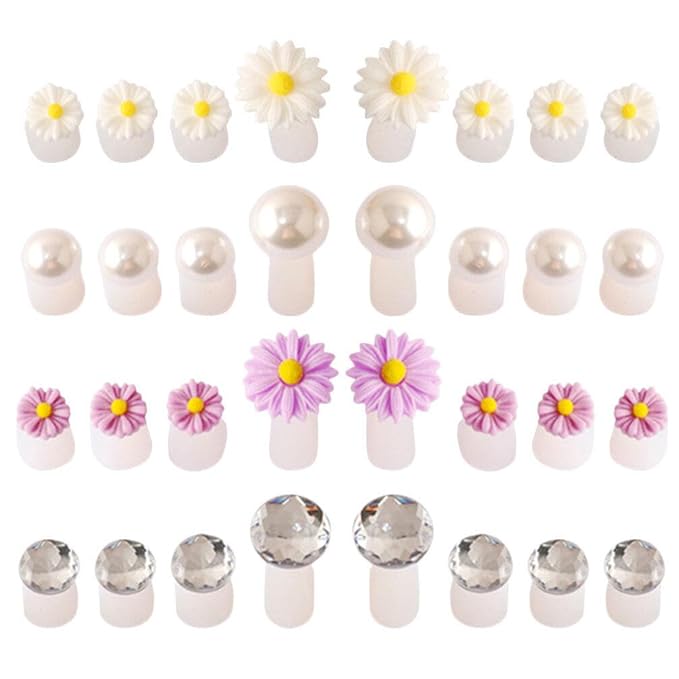 32Pcs Silicone Toe Separators Daisy Toe Separator Daisy Flower Toe Spacers Gel Rubber Toe Stretcher Pedicures for Women Nail Art Pedicure Manicure