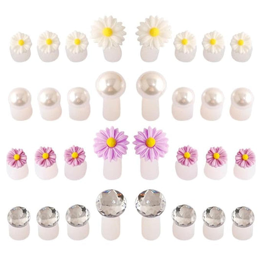 32Pcs Silicone Toe Separators Daisy Toe Separator Daisy Flower Toe Spacers Gel Rubber Toe Stretcher Pedicures for Women Nail Art Pedicure Manicure