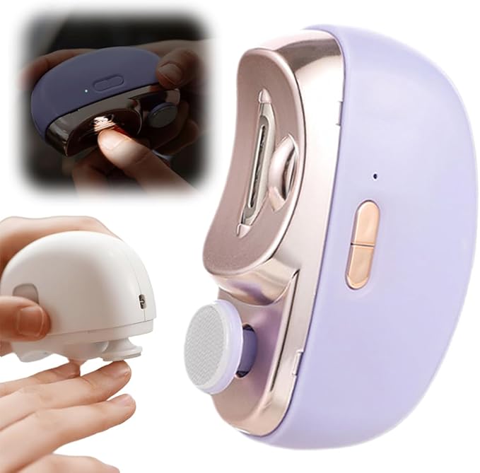 2 in 1 Electric Nail Clippers, 2026 New Electric Polishing Automatic Nail Clippers for Fingers and Toes with 2 Adjustable Speeds, Electric Nail Trimmer for Senior Adults (Purple)