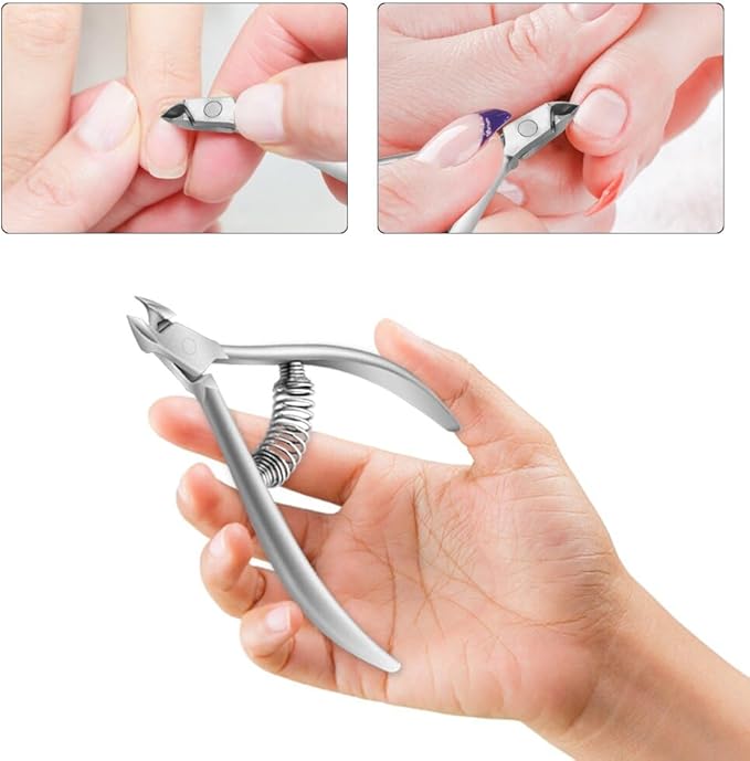 Cuticle Nipper Cuticle Remover Cuticle Trimmer Stainless Steel Cuticle Cutter Clipper Nail Tools for Fingernails and Toenails
