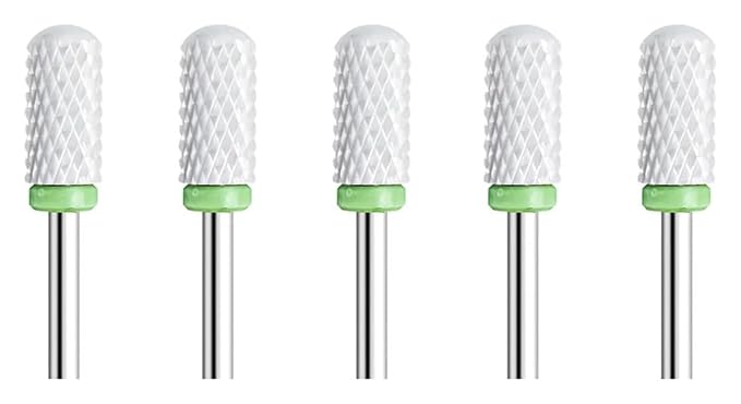 WWJN 5Pc Ceramic Nail Art Drill Bits Rotary Cutter Clean Apparatus for Manicure Nail Milling Machine Accessories Removal Nail Gel Tool