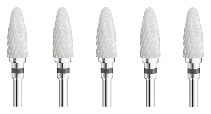 WWJN 5Pc Ceramic Nail Art Drill Bits Rotary Cutter Clean Apparatus for Manicure Nail Milling Machine Accessories Removal Nail Gel Tool