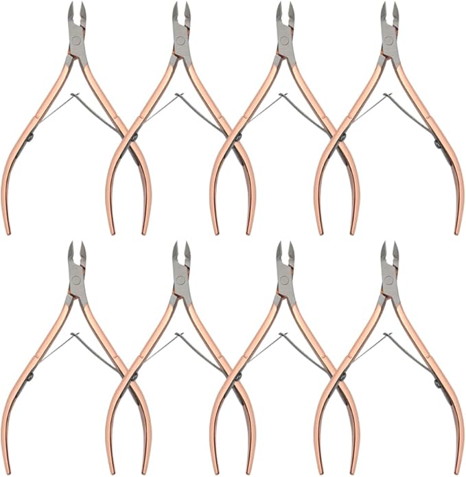 8Pieces Cuticle Trimmer Cuticle Nipper Cuticle Remover Cuticle Cutter Stainless Steel Cuticle Cutter Clipper Nail Tools for Fingernails and Toenails (Rose)