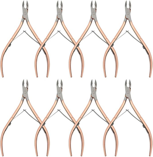 8Pieces Cuticle Trimmer Cuticle Nipper Cuticle Remover Cuticle Cutter Stainless Steel Cuticle Cutter Clipper Nail Tools for Fingernails and Toenails (Rose)