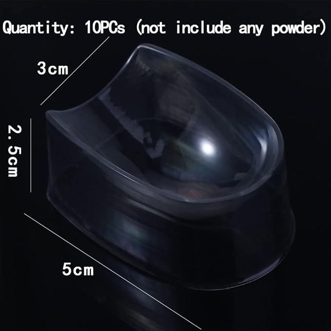 Leadigol Dipping Bowls Transparent Nail Dipping Trays Nail Dust Box Manicure French Dip Nail Powder Box