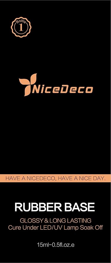 Nicedeco Hema Free Clear Rubber Base Gel Polish for Nails U V Cruelty Free Vegan Color Base Gel Nail Polish 15ML