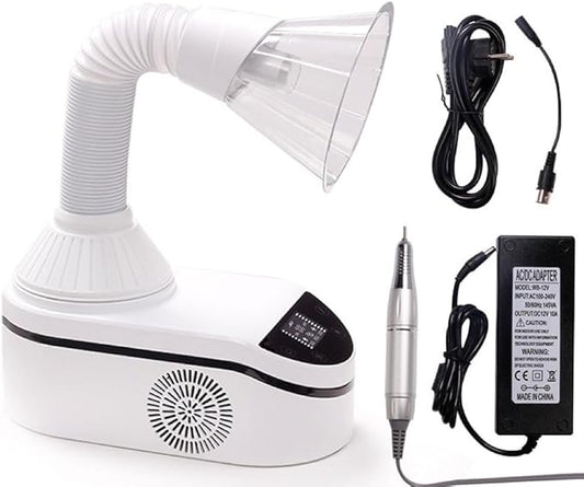 Nail Dust Collector Equipment Nail Manicure Vacuum Cleaner with LCD Display (Vacuum Cleaner+Nail Drill Pen)