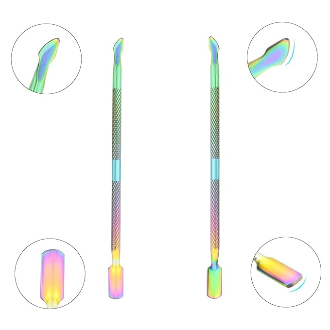 8Pieces Cuticle Trimmer Cuticle Nipper Cuticle Remover Cuticle Cutter with Cuticle Pusher Stainless Steel Cuticle Cutter Clipper Nail Tools for Fingernails and Toenails (Rainbow)