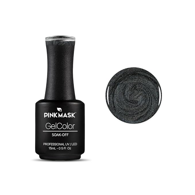 PINK MASK Gel Color Nail Polish Mercury - Col. Planetary Brilliance 15ml / o.5 oz - UV/LED Gel Polish, Non Wipe, Long Lasting, Soak Off Formula