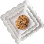 YBKTEX Ceramic Plate, Square Embossed Lace Plate - Image 7