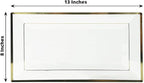 Efavormart 10 Pack Clear Rectangular Plastic Serving Trays - Image 3