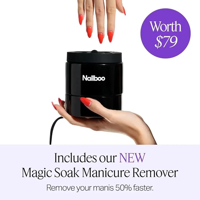 Nailboo Gel Nail Polish Kit with UV Nail Lamp - 6 Forever Glaze Gel Polishes, Acetone, Electric Soak Off Remover, Base & Topcoats, 3 Nail Files, Cuticle Oil, Salon Quality, Long Lasting Results