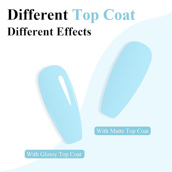Imtiti Pastel Gel Nail Polish, Pastel Blue Gel Polish High Gloss Soak Off UV LED Nail Gel Polish Spring Summer Art Manicure Salon DIY Design 10ML