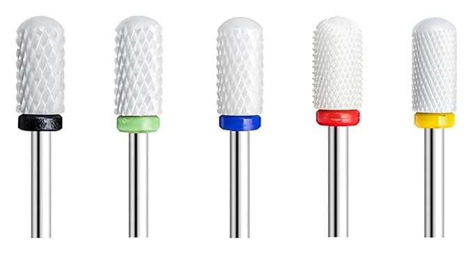 WWJN 5Pc Ceramic Nail Art Drill Bits Rotary Cutter Clean Apparatus for Manicure Nail Milling Machine Accessories Removal Nail Gel Tool