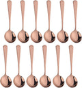 Broth Round Spoon Set, 12-Piece Reusable Stainless Steel Dinner Table Cereal by BISDARUN