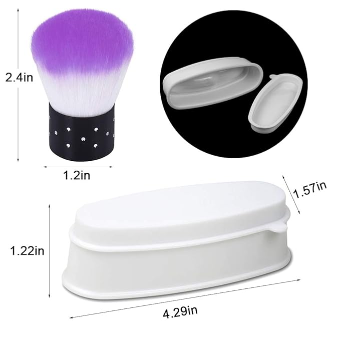 EBANKU Dip Powder Tray, French Nail Dip Tray Nail Dipping Powder Container Tray with Dip Powder Brush