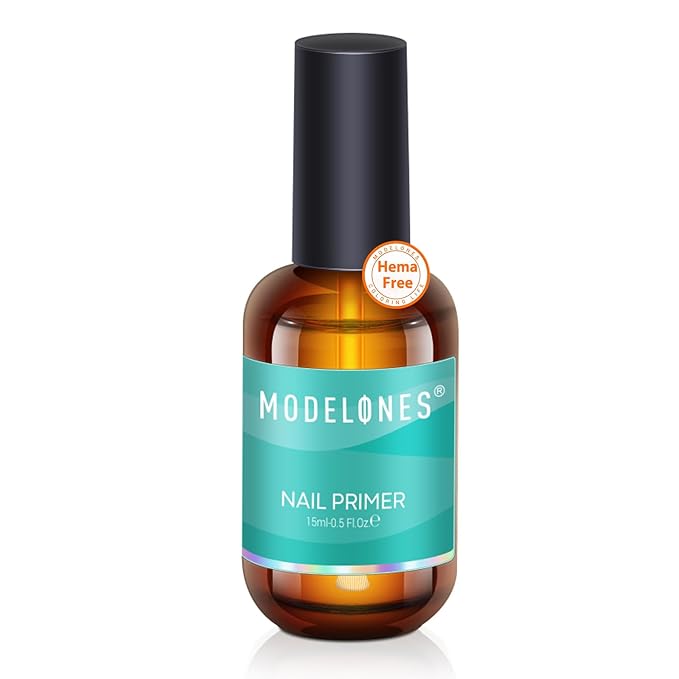 modelones Nail Primer, 15 ml Acid Free No Lift Bond Primer, Hema-Free Bonder for Gel Polish Nail Supplies Set