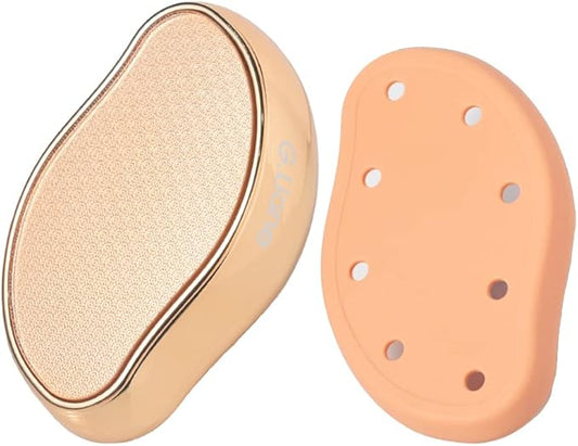 Nano Glass Foot File Callus Remover - Crystal Glass Pedicure Foot Care Foot Scrubber Painless Dry and Wet Use for Hard Skin Calluses Removal (Gold)