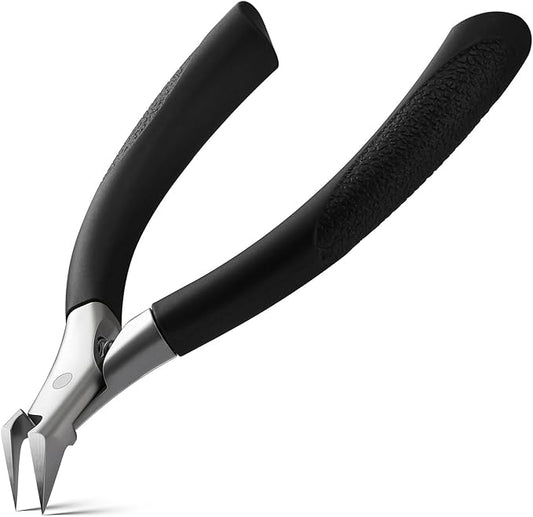 BEZOX Toenail Clipper, Straight Blade Podiatrist Nail Clippers for Thick Nails for Seniors, Men and Women, Ergonomic Toe Nails Cutter for Ingrown Toenail Prevention - Black