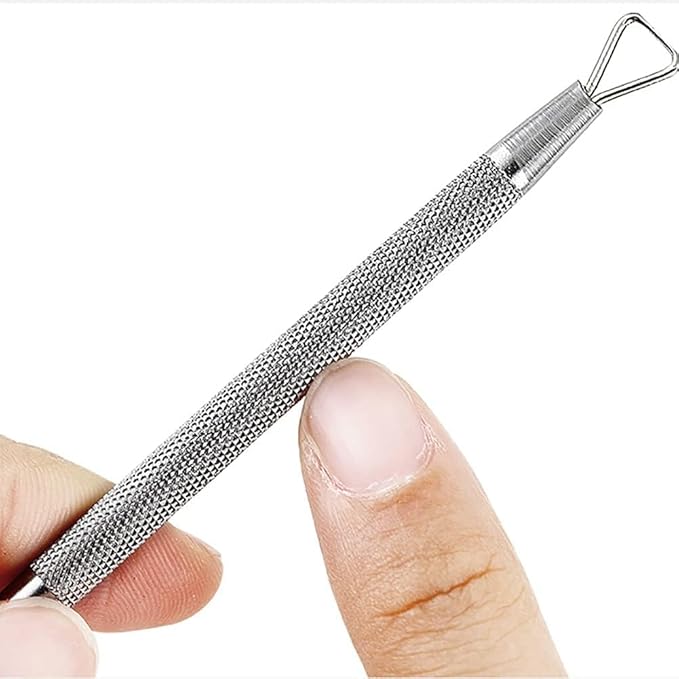 2PCS, Stainless Steel Cuticle Pushers, Triangle Cuticle Peeler Scrapers,Nail Art Gel Polish Remover Tools, Manicure Pedicure Cleaner Tools for Fingernail Toenail Cuticle