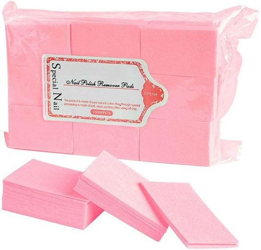 600 Pieces Pink Lint Free Nail Wipes Gel Polish Remover Cotton Pads for Manicure and Nail Art
