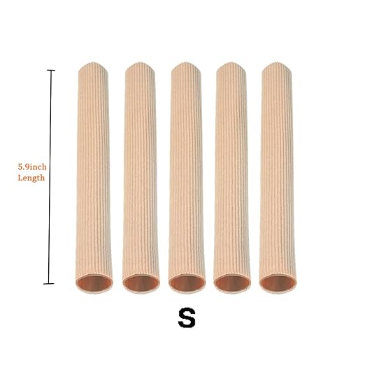 Cuttable Toe Tubes Sleeves 5 Pack Small Size, Made of Elastic Fabric Lined with Silicone Gel. Toes Sleeve Protectors Relief Toe Pressure Pain, Corn and Calluses Remover